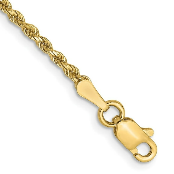 Auriga Fine Jewelry 14K Yellow Gold 1.75mm Rope Chain Bracelet 7 inch for Women