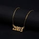 thumbnail image 5 of Collar con colgante de número de año de nacimiento, collar de acero inoxidable con número de oro y cumpleaños, joyería de cadena para mujer y niña Ormromra LRWJ198-17, 5 of 6