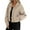 Khaki, variant on Women's Fashion Solid Color Baseball Jacket with Long Sleeve, High Neck, Drawstring Hem, and Pockets,Brown S