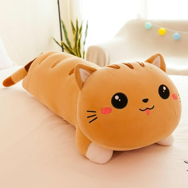 Linda almohada de peluche de gato almohada de juguete para abrazar muneca de gato cojin suave de peluche grande Animal para el marron Sunnimix almohada de felpa Walmart en linea