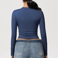 thumbnail image 7 of YHAJDS Sport Top for Women Crewneck Long Sleeve Solid Color Quick Dry Athletic Yoga Casual Tops, 7 of 7