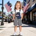 thumbnail image 5 of Coerni July 4th Denim Overalls for Boys & Girls American Flag Printed Bib Jumpsuits Independence Day Celebration Shorts Rompers 5-14 Years, 5 of 5