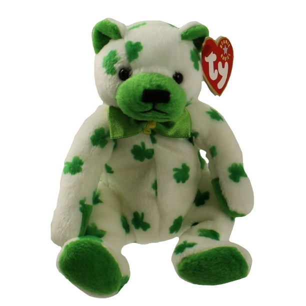 TY Beanie Baby CLOVER the Irish Bear (7.5 inch)