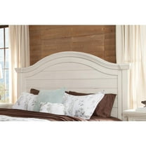 American Woodcrafters Stonebrook Antiqued White Wood King Panel Headboard
