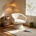 thumbnail image 2 of Modern Cream Corduroy Swivel Accent Chair with Channel Tufting, 2 of 10