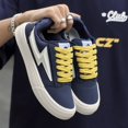 thumbnail image 2 of Men's Lightning Pattern Platform Canvas Shoes Non Slip Thick Sole Lace Up Retro Street Casual Walking Sneakers, 2 of 5