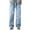 Light Blue, variant on Men's Jean Pants Solid Color Casual Distressed Straight Leg Denim Pants Yellow