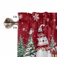 thumbnail image 5 of Christmas Gnome Kitchen Curtains and Valances Set, Winter Xmas Trees Bird Snowflakes Red Rod Pocket Window Valance 18 Inch Window Curtain Panels for Living Room Bedroom Laundry, 27.5x36in, 3 Pieces, 5 of 7