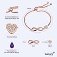 thumbnail image 4 of Pulsera Mujer LuckyLy Dijes Corazón Infinito Acero Inoxidable Baño Oro Rosa 18k, 4 of 5