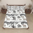thumbnail image 1 of Vintage Southwest Bed Sheet Desert Cactus Cow Horse Animals Set Bedding for Kids Room Decor FULL Size (W54L75H16'), 1 of 5