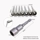 thumbnail image 3 of 8Mm-19Mm Socket Sleeve Magnetic Nut Driver Set Adapter Drill Bit 1/4'' Hex Shank, 3 of 4