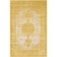 thumbnail image 1 of Unique Loom Bromley Traditional Border Rug 4' x 6' Rectangular Yellow/Ivory, 1 of 4