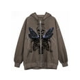 thumbnail image 1 of VISgogo Mujer Hombre Otoño Sudadera con Capucha, Estampado de Esqueleto Sudadera con Capucha de Manga Larga con Cremallera Completa y Bolsillos, M/L/XL/XXL/XXXL VISgogo  moda, 1 of 2