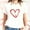 #02 White, variant on Women's Valentines Shirts Summer Plus Size Tops Cute Heart Printed Short Sleeve T-Shirts Casual Crewneck Blouses Pullover