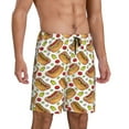 thumbnail image 2 of Honeii Hot Dog 7 Print Men's Pajama Sleepwear Shorts - a comfy pajama bottom and lounge short for Relaxed Home Wear-Large, 2 of 6