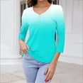 thumbnail image 2 of Virmaxy Womens Blouses Long Sleeve Shirt Women Casual Fashion Solid Color Button T-Shirt Long Sleeves One Shoulder Top Blouse Tops Mint Green-1 M, 2 of 7