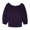 thumbnail image 2 of RALPH LAUREN $79 Womens New 1043 Purple Embroidered Long Sleeve Top S B+B, 2 of 2