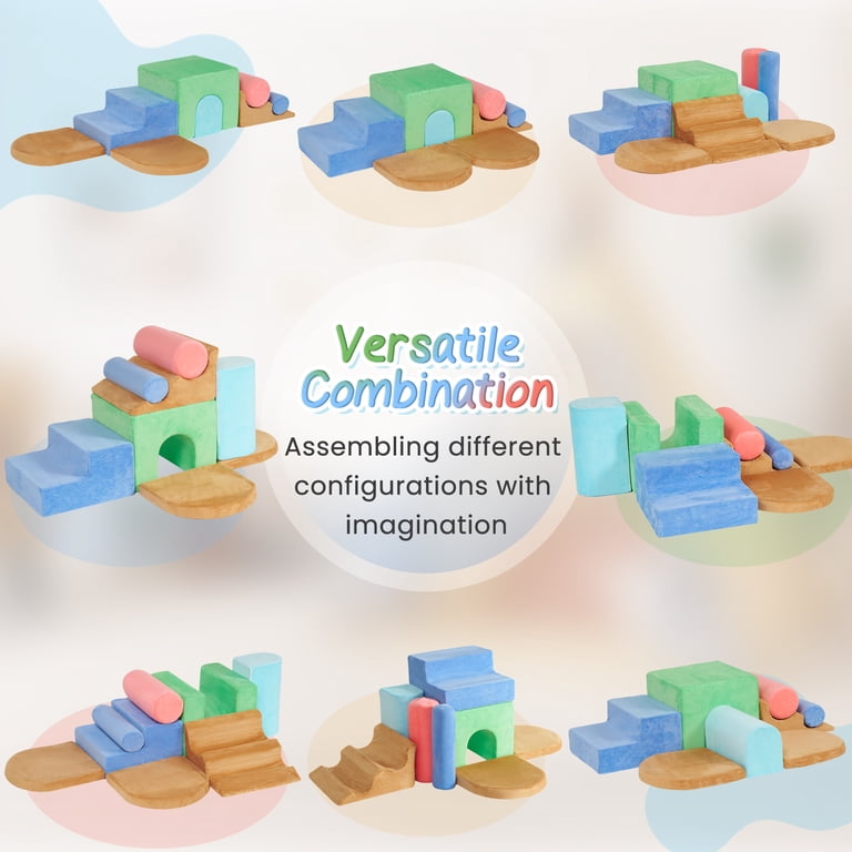 Naipo 8-Piece 3D Foam Climbing Blocks, Colorful Indoor Playground photo 7
