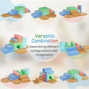 Naipo 8-Pcs Climbing Block Colourful 3D Foam Toddlers Toys,8 in 1 Playset Climbing Toy,Toddler Playground Climber for Climb,Crawl for Nursery,Indoor Foam Play Block