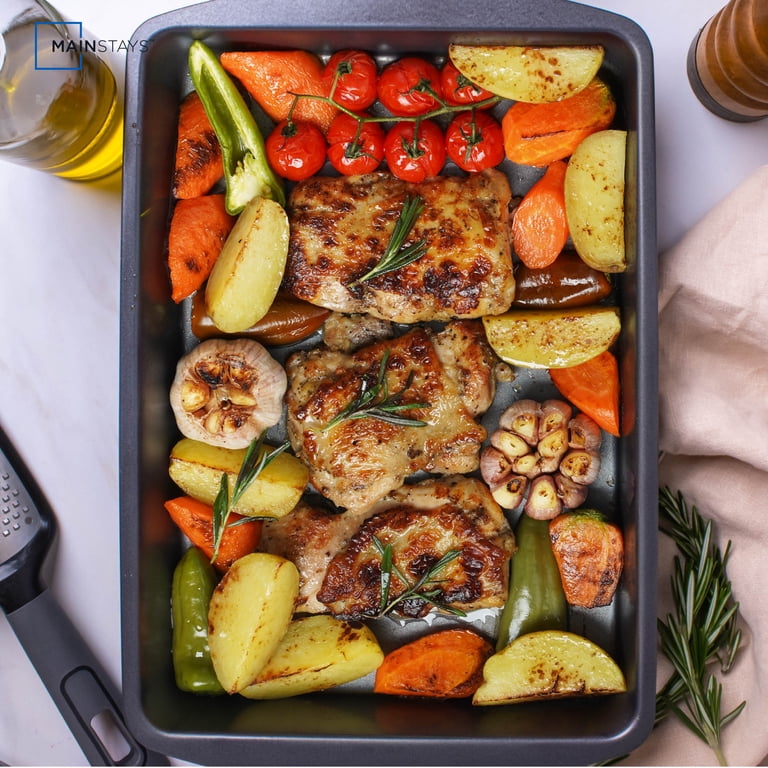 Mainstays 17x13" Gray Nonstick Jumbo Roasting Pan photo 7