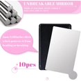 thumbnail image 3 of Jetec 10 Pieces Pocket Compact Mirrors Mini Mirror for Purse Wallet Small Handheld Stainless Steel Unbreakable with PU Leather Case for Men Women Travel Camp Signal Makeup(Black), 3 of 7