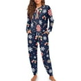 thumbnail image 4 of Tutolipy Christmas Pjs Set for Women Snowflake Lollipop Printed Drawstring Pajamas Comfy Sleepwear Long Sleeve Shirt and Pajama Pants Lounge Sets, 2XL, 4 of 7