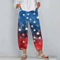 thumbnail image 3 of Tnhcen Women's Summer Loose Fit Wide Leg Pants with Patriotic Print – Casual Basic Style for 4th of July Festive & Comfy S-5XL, 3 of 5
