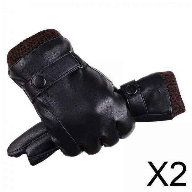 guantes de invierno para hombre,Guantes suaves de invierno para hombre con pantalla táctil negro,guantes cálidos de cuero PU para invierno impermeables,guantes para pantalla táctil guantes