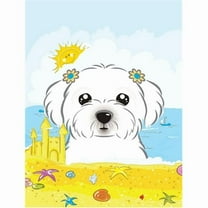 Caroline's Treasures BB2076GF Maltese Summer Beach Flag Garden Size , Small, multicolor