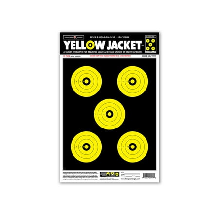 Thompson Target Yellow Jacket 12.5x19 Paper Shooting Targets 30 Pack Yellow L