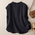 thumbnail image 3 of Garbnen Linen Tank Tops for Women Crew Neck Sleeveless Button Tank Top Flowy Summer Beach Vacation Women Tunics, 3 of 3