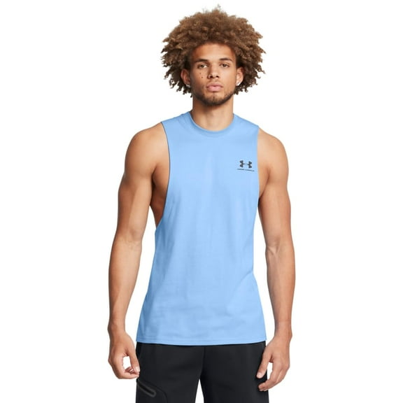 Under Armour Men's Sportstyle Left Chest Cut-Off T-Shirt, (466) Horizon Blue / /, X-Large
