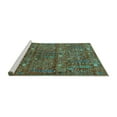 thumbnail image 2 of Ahgly Company Machine Washable Indoor Rectangle Oriental Turquoise Blue Industrial Area Rugs, 2' x 3', 2 of 4
