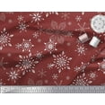 thumbnail image 3 of Soimoi Red Moss Georgette Fabric Snow Flakes Floral Print Fabric by the Yard 42 Inch Wide, 3 of 3