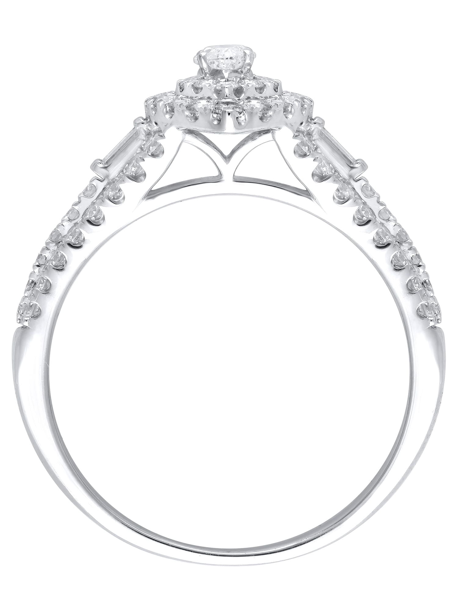 1 Carat T.W. (I2 clarity, H-I color) Brilliance Fine Jewelry Marquise cut Diamond Engagement Ring in 10kt White Gold, Size 8