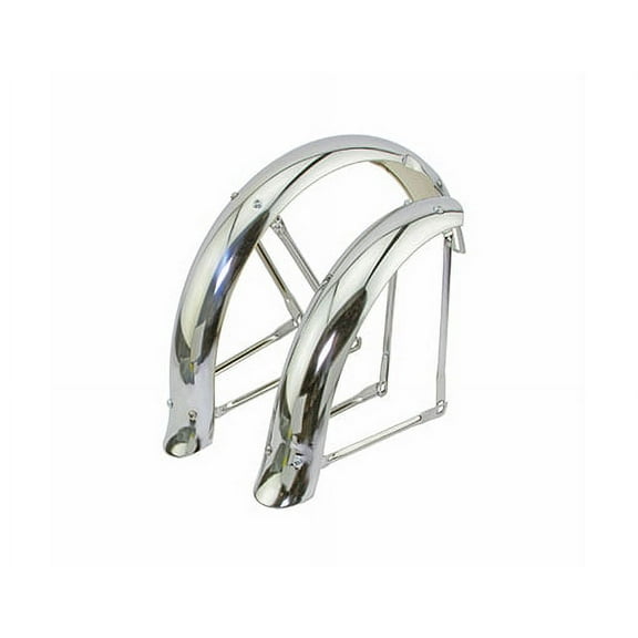 Alta Bicycle 16" Flared Adjustable Fender Set in Steel Bicycle Chrome