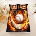 thumbnail image 5 of Erosebridal Baseball Glove Pattern Queen Sheet Sets,Boys Ball Sport Bed Set For Boys Men 4pcs, 5 of 6