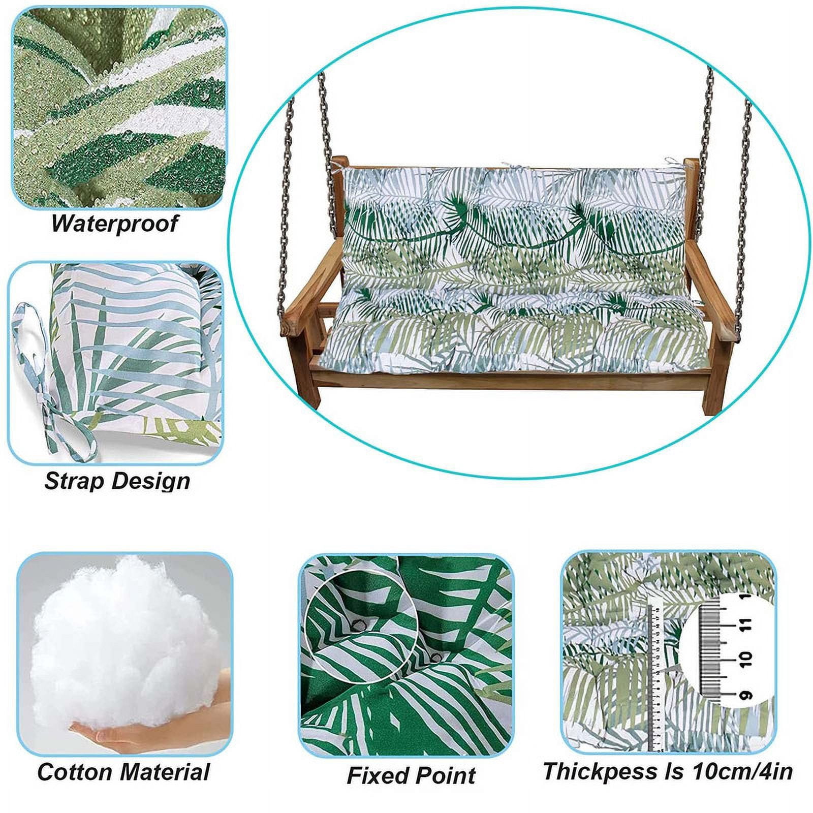 YLLN 70*40 Inch Porch Swing Cushions, Patio Furniture Cushions With 4" Thicken Backrest, Bench Cushions For Outdoor Furniture, Anti-Fading Waterproof Patio Cushions(Bamboo leaf)