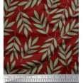 thumbnail image 1 of Soimoi Red Rayon Fabric Pecan Leaves Printed Craft Fabric by the Yard 56 Inch Wide, 1 of 3