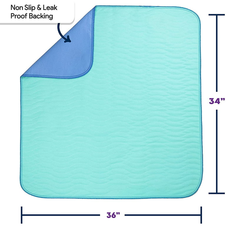 2 x Incontinence Washable Bed Pad Without Tucks 75 x 90cm - Reusable (Twin  pack)