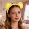 thumbnail image 4 of Bear Ear Headband & Tail Set Soft Stuffed Accessory With Heart Patches For Party Themed Celebrations(Yellow-7.9In), 4 of 5