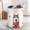 thumbnail image 3 of Happy Valentine's Day Siberian Husky Brings Love Heart Foldable Laundry Basket Husky Dog Lover Gifts Organizer Storage with Handles - 02028, 3 of 5
