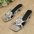 thumbnail image 6 of THDHVS Womens Dress Shoes,Sandals Women,Women's Fashion Casual Spring New Open Toe Flower High Heels Silver 5.5, 6 of 6