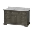 thumbnail image 6 of Sydney 60" Single Bathroom Vanity with Weathered Gray Cabinet and Carrara Marble Top, 6 of 6