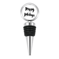 thumbnail image 1 of Happy Holiday Quote Handwrite Bottle Stopper Stainless Steel Rubber Reusable, 1 of 4