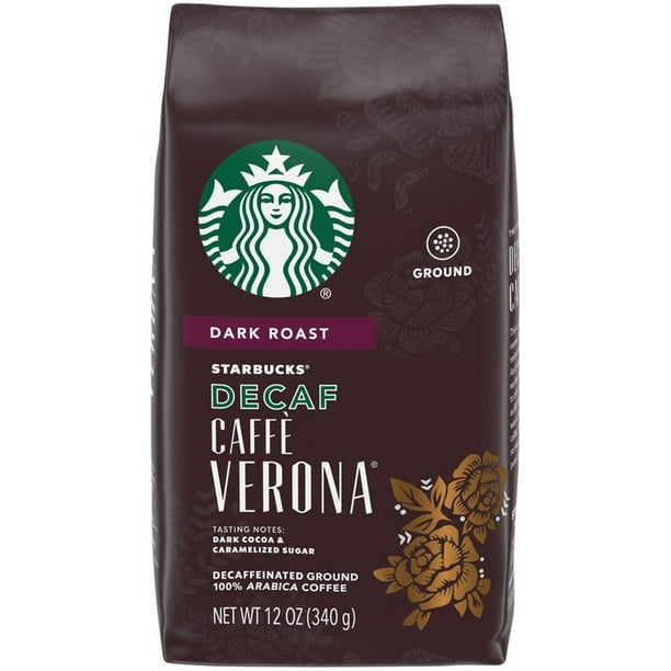 Starbucks Ground Coffee Decaf Dark Roast Caffe Verona 12 Oz