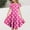 Hot Pink, variant on Girls Patchwork Dress Polka Dot Crew Neck Short Sleeve with Pockets Casual Dresses Size 12 Y