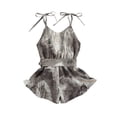 thumbnail image 3 of Pudcoco Girls Tie-dye Sling Romper Sleeveless V-neck Jumpsuit with Ruffles, 3 of 6