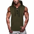 thumbnail image 2 of Xijirk Tank Tops Men,Hoodie Tank Tops Solid Color Muscle Vest Sleeveless T Shirt Tight Fit Bodybuilding Blouse for Workout,Mens Tank Top,Green,M, 2 of 7