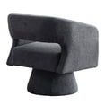 thumbnail image 4 of CRERIYO 360° Swivel Barrel Accent Chair Set of 1, Oversized Soft Teddy Velvet Armchair for Living Room and Bedroom, Gray, 4 of 13